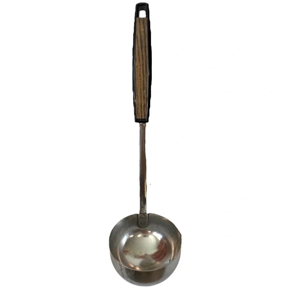 Vintage ECKO Stainless Steel Vanadium Ladle MCM Kitchen Utensil Faux Wood Handle